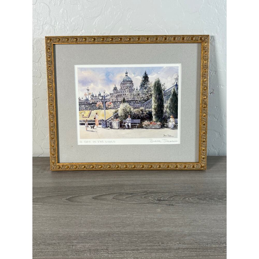 "A Day in the‎ Lives" by Blaine Jackson- Framed Watercolor Painting 11x9